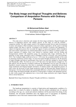 The Body Image and Illogical Thoughts and Believes Comparison of