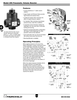 Model 200 Pneumatic Volume Booster 8 0 0 - 3 3 4