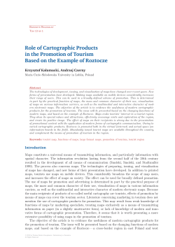 Role of Cartographic Products in the Promotion of Tourism Based on