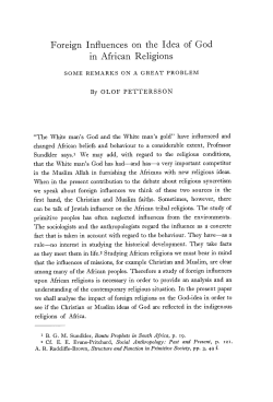 Foreign Influences on the Idea of God in African Religions