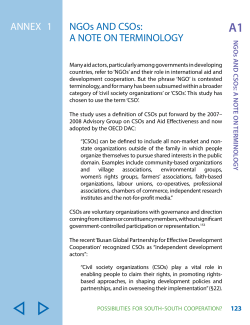 NGOs AND CSOs: A NOTE ON TERMINOLOGY