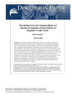The Debate Over the National Bank Act