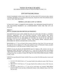 Notice of Public Hearing for Reinvestment Zone