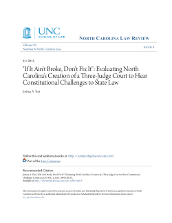 Evaluating North Carolina`s Creation of a Three