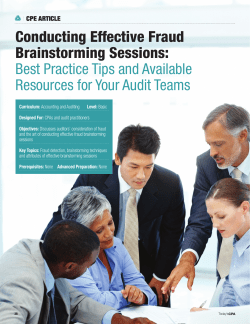 Conducting Effective Fraud Brainstorming Sessions