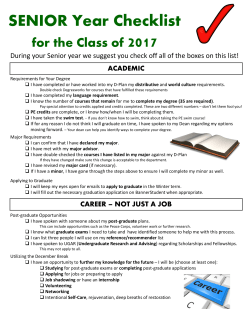 SENIOR Year Checklist