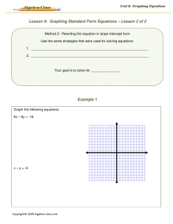Lesson 9: Graphing Standard Form Equations