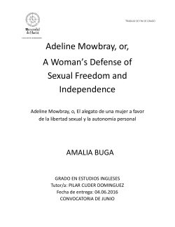 Adeline Mowbray, or, A Woman`s Defense of Sexual Freedom and