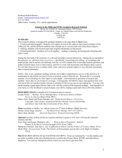 America in the 1960s and 1970s: Graduate Research Seminar