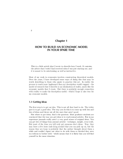 How to Build an Economic Model in Your Spare Time