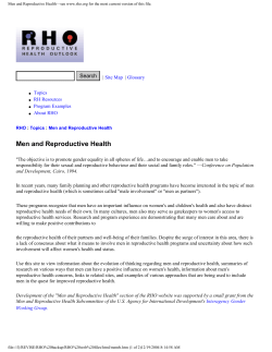 RHO: Men and Reproductive Health