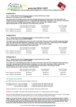 price list 2016 / 2017 - Landhotel Sonneck am Feldberg