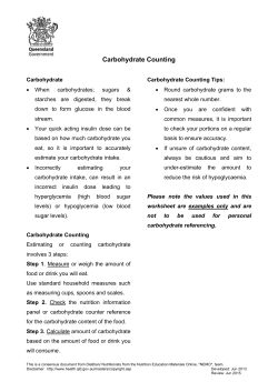 Carbohydrate counting