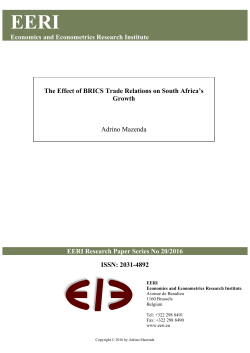Adrino Mazenda The Effect of BRICS Trade Relations on South