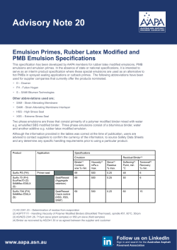 Advisory Note 20 – Emulsion Primes, Rubber Latex Modified and