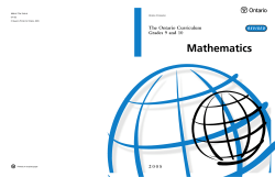Mathematics Curriculum Grades 9 and 10