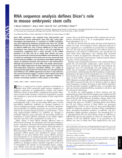 RNA sequence analysis defines Dicer`s role in mouse