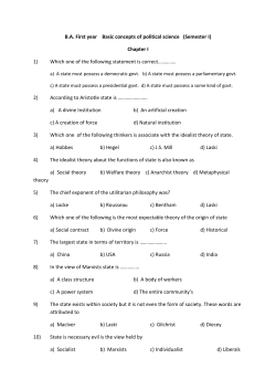 B.A. First year Basic concepts of political science (Semester I