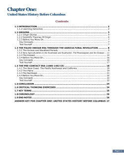 Chapter One: United States History Before Columbus