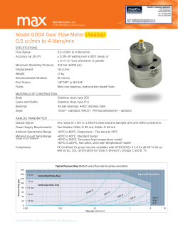 Model G004 Gear Flow Meter (Analog) 0.5 cc/min to 4 liters/min