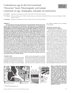 Geology: August 1997 Carboniferous age for the East
