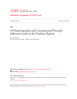 Jefferson`s Letter to the Danbury Baptists