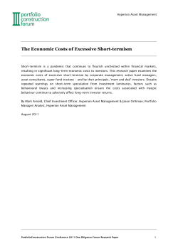 The Economic Costs of Excessive Short-termism