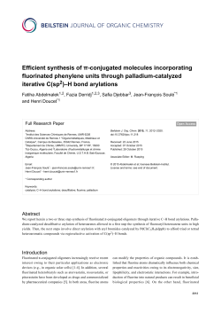 Efficient synthesis of &pi;-conjugated molecules - Beilstein
