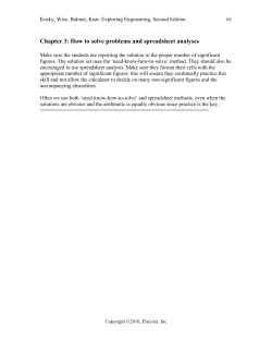 Chapter 3: How to solve problems and spreadsheet analyses