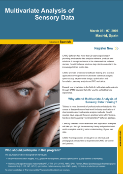 Training on Multivariate Analysis of Sensory Data