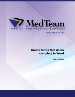MedTeam Word Form Templates - MedTeam Help Desk