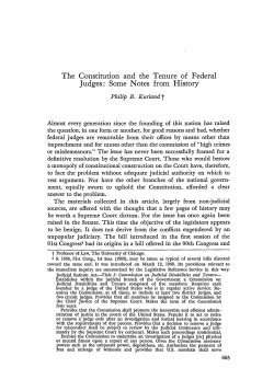 The Constitution and the Tenure of Federal Judges