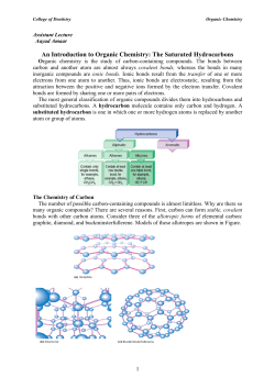 An Introduction to Organic Chemistry: The Saturated Hydrocarbons