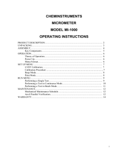 CHEMINSTRUMENTS MICROMETER MODEL MI