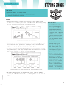 Ideas for Home • Use small toys or cubes to act out simple addition