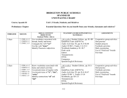 BRIDGETON PUBLIC SCHOOLS SPANISH III UNIT/PACING CHART
