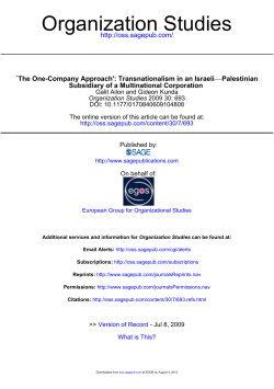 The One-Company Approach