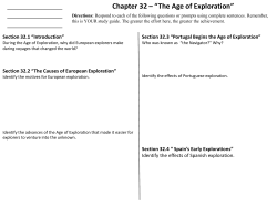 Chapter 32 &ndash; &ldquo;The Age of Exploration&rdquo;