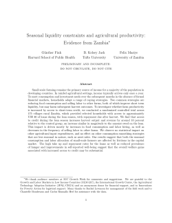 Seasonal liquidity constraints and agricultural productivity
