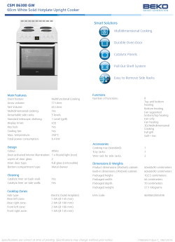 CSM 86300 GW 60cm White Solid Hotplate Upright Cooker