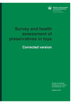 Survey and health assessment of preservatives in toys