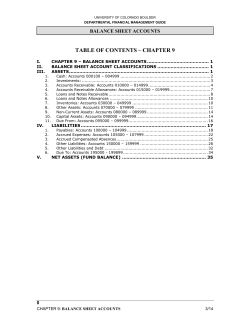 Balance Sheet Accounts - University of Colorado Boulder