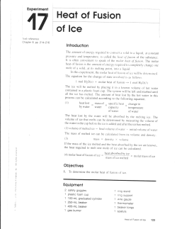 Exp 17 Heat of Fusion of Ice