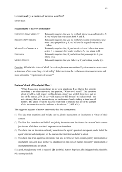 Is irrationality a matter of internal conflict?