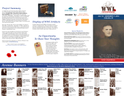 Display of WWI Artifacts Project Summary An Opportunity To Share