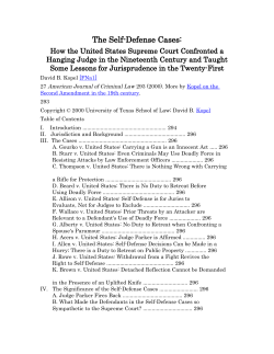 The Self-Defense Cases