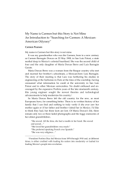 My Name is Carmen but this Story is Not Mine An