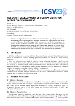 Research development of subway vibration impact on environment