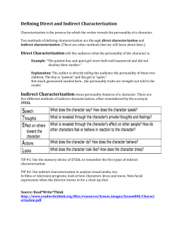 Defining Direct and Indirect Characterization