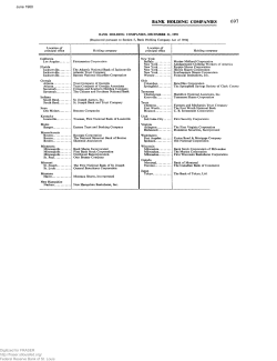 Bank Holding Companies - FRASER (St.Louis Fed)